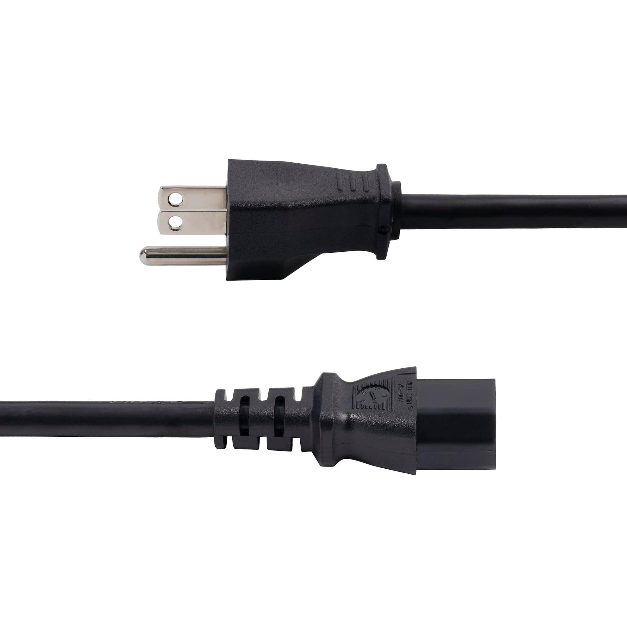 Startech 271B-6800-POWER-CORD 8ft (2.4m) Computer Power Cord, NEMA 5-15P to IEC 60320 C13 AC Power Cable, 13A 125V, 16AWG, Monitor Power Cable, PC Power Supply Cable - UL Listed Components
