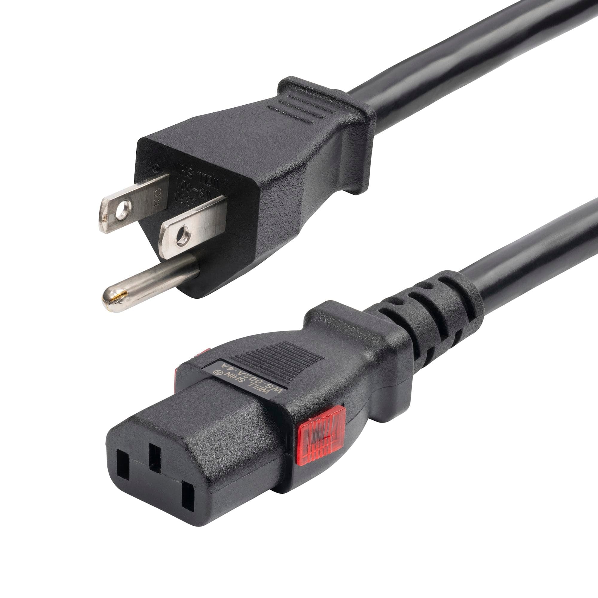 Startech 27LC-4B00-POWER-CORD 12ft (3.6m) Heavy Duty Power Cord, NEMA 5-15P to Locking IEC 60320 C13 AC Power Cable, 15A 125V, 14AWG, Replacement Computer Power Cord, PC Power Supply Cable - UL Listed Components