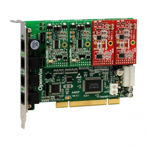 OpenVox A400P22 4 Port Analog PCI card + 2 FXS + 2 FXO