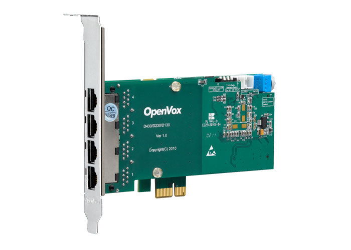 OpenVox D430E Quad Span T1 E1 J1 PRI PCI-E Card Low Profile Adv