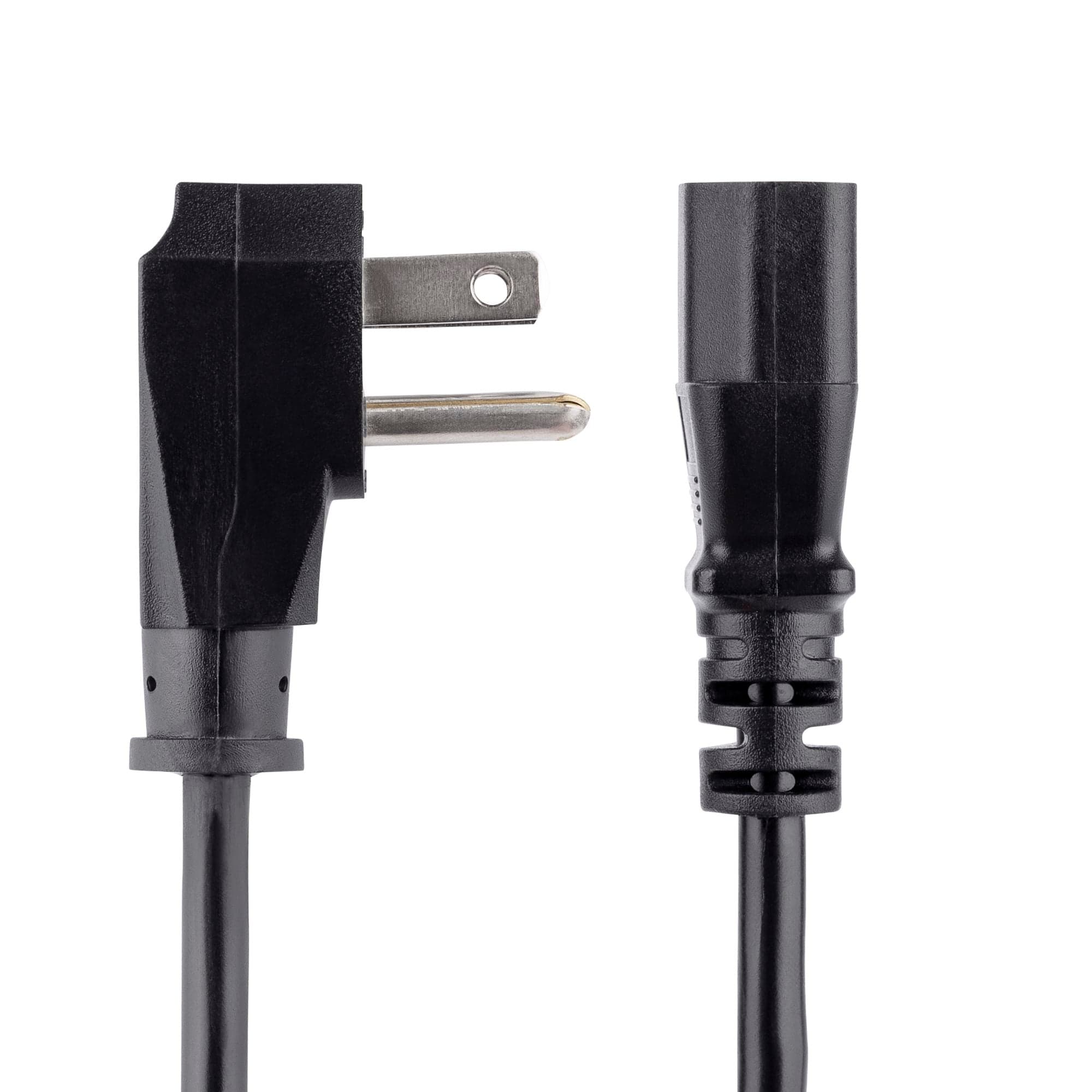 Startech PXTF10110 10ft (3m) Computer Power Cord, Flat NEMA 5-15P to C13, 10A 125V, 18AWG, Black Replacement AC Power Cord, Printer Power Cord, PC Power Supply Cable, Monitor Power Cable - UL Listed