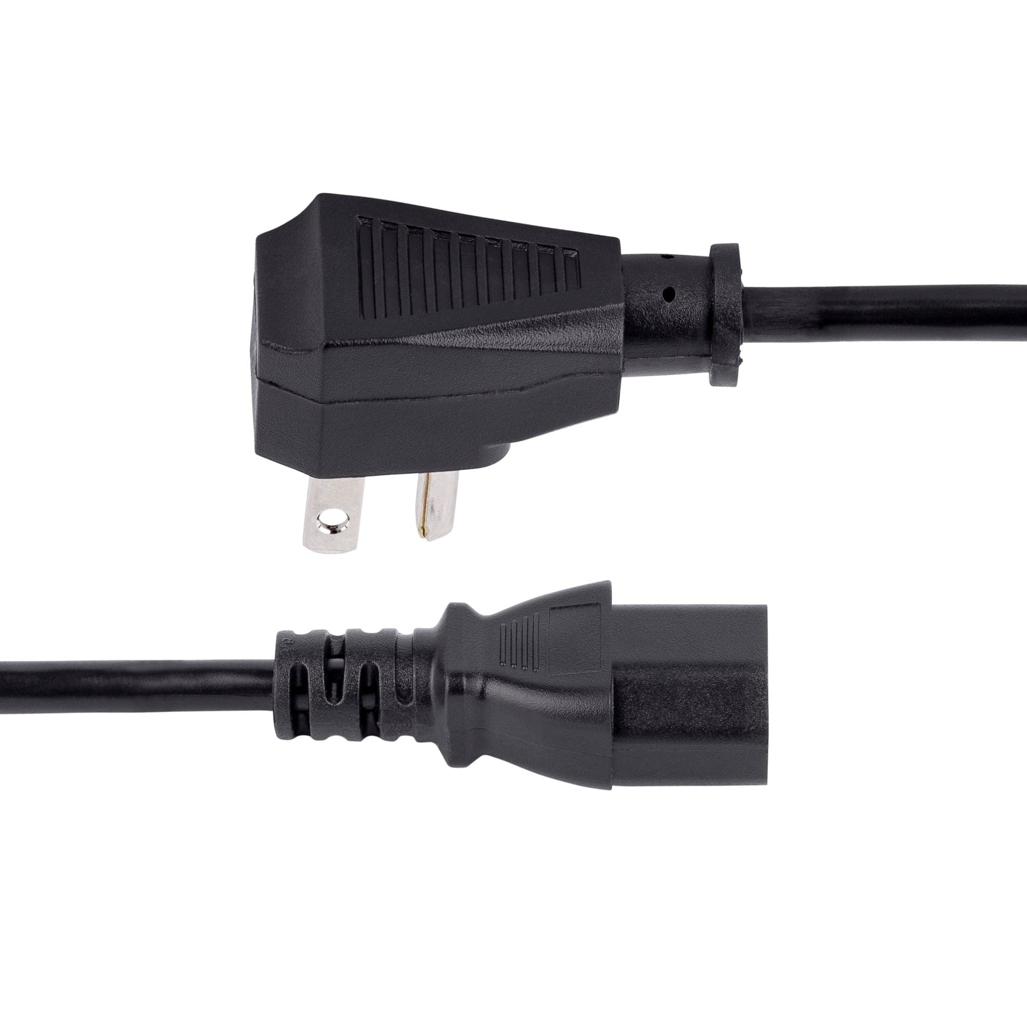 Startech PXTF10110 10ft (3m) Computer Power Cord, Flat NEMA 5-15P to C13, 10A 125V, 18AWG, Black Replacement AC Power Cord, Printer Power Cord, PC Power Supply Cable, Monitor Power Cable - UL Listed
