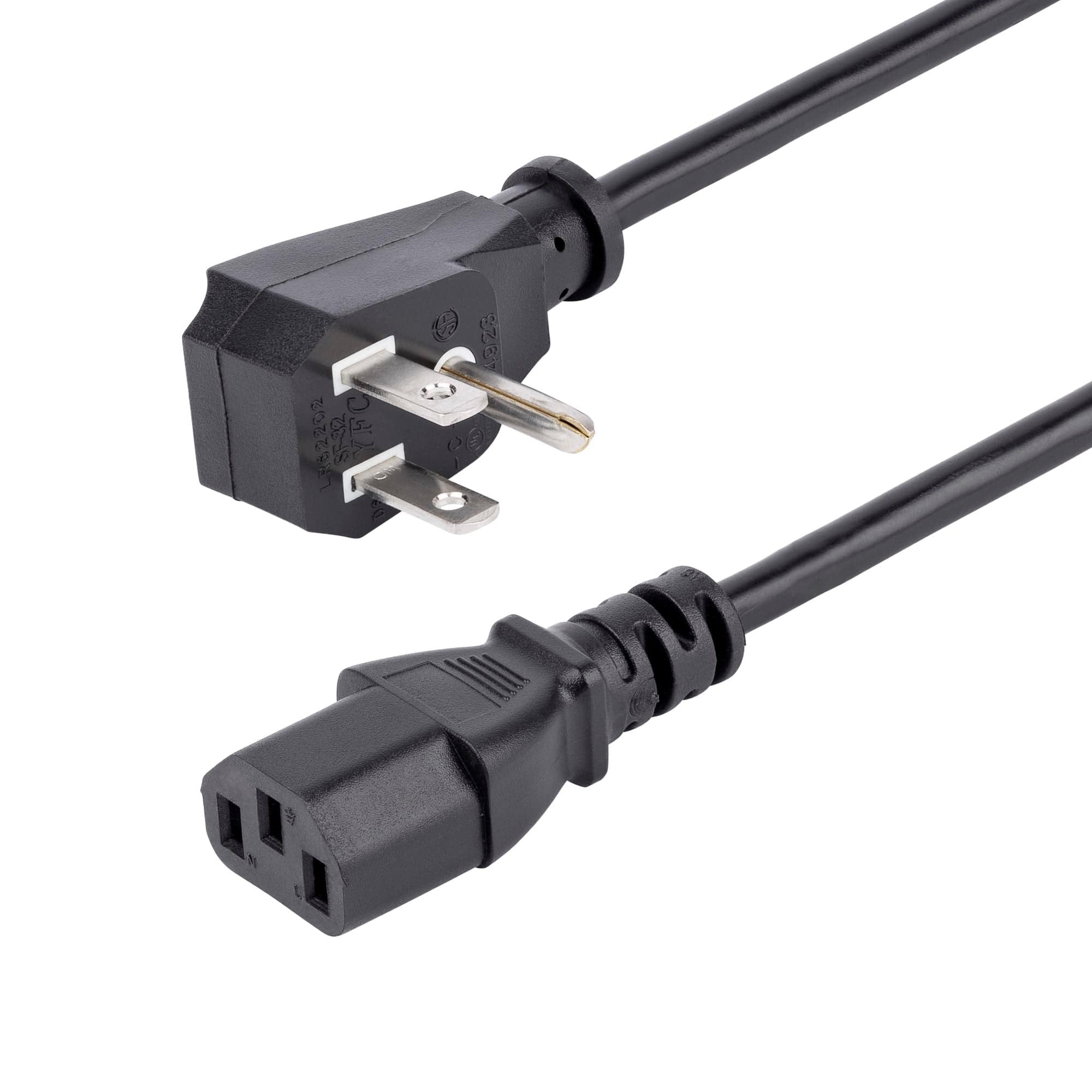 Startech PXTF1016 6ft (1.8m) Computer Power Cord, Flat NEMA 5-15P to C13, 10A 125V, 18AWG, Black Replacement AC Power Cord, Printer Power Cord, PC Power Supply Cable, Monitor Power Cable - UL Listed