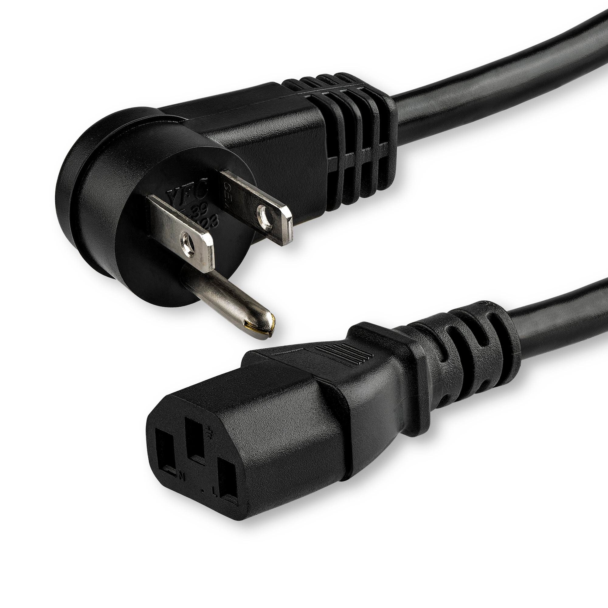 Startech PXTR10115 Power Cord - Right-Angle NEMA 5-15P to C13 - 15 ft.