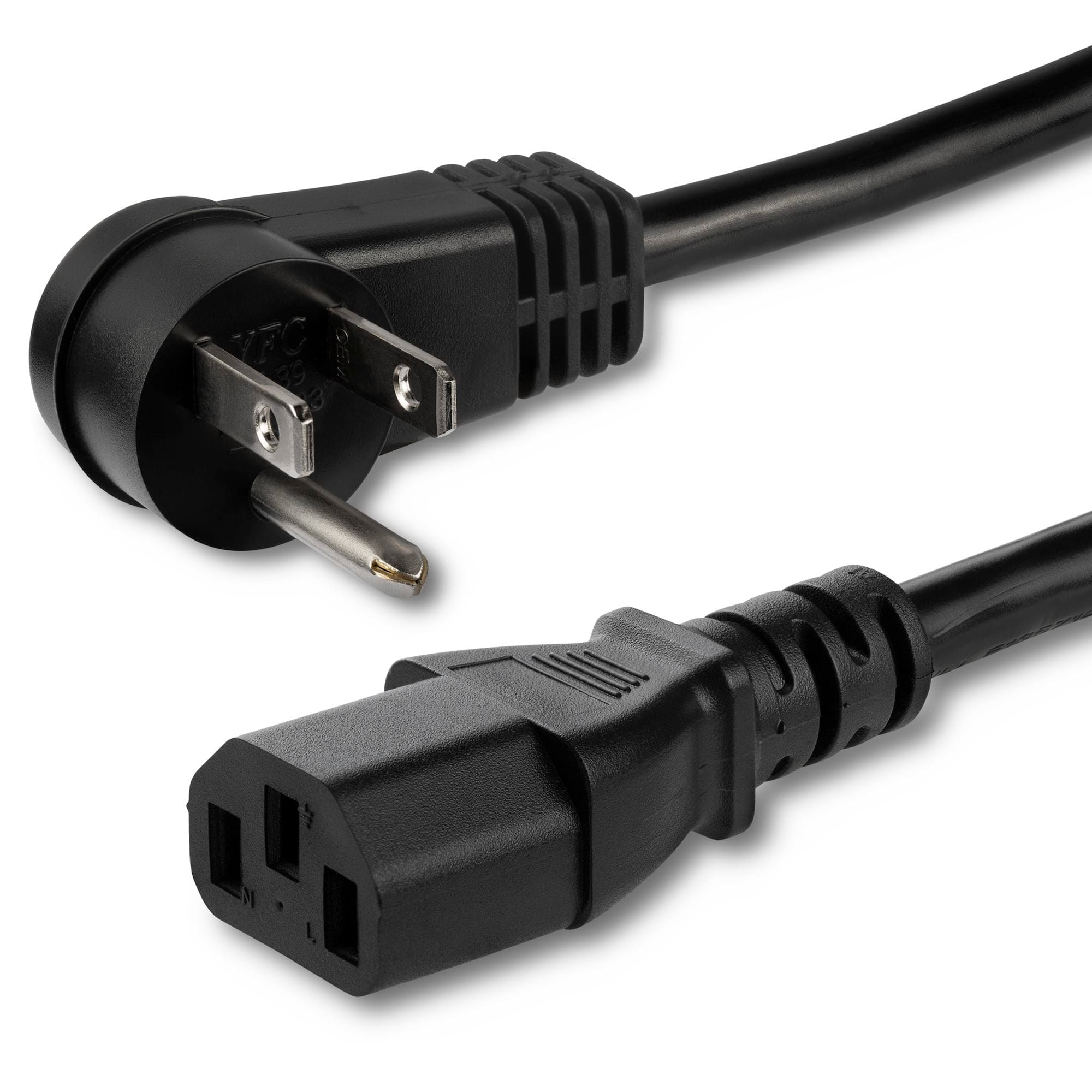 Startech PXTR1013 Power Cord - Right-Angle NEMA 5-15P to C13 - 3 ft.