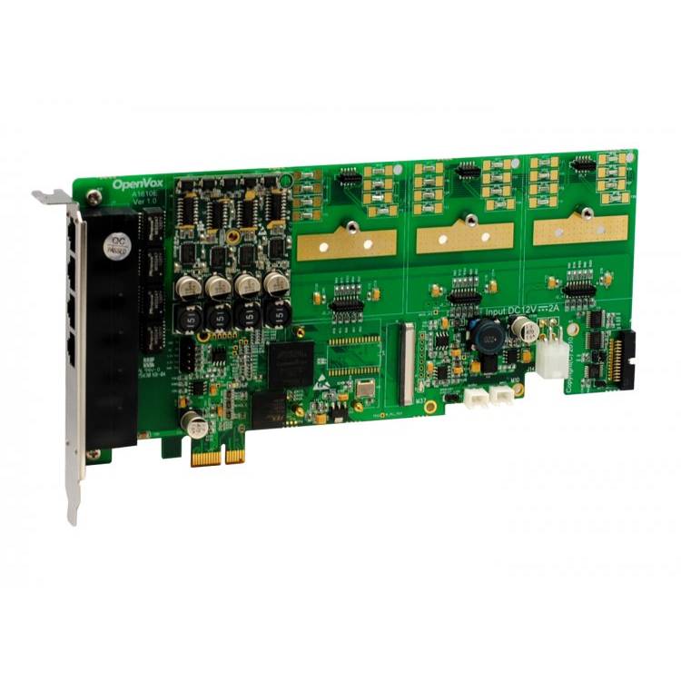 OpenVox A1610E10 16 Port Analog PCI-E Card 1 FXS400 0 FXO400