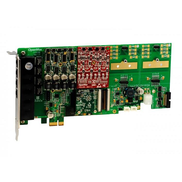 OpenVox AE1610E11 16 Port Analog PCI-E Card 1 FXS400 1 FXO400 w EC2032