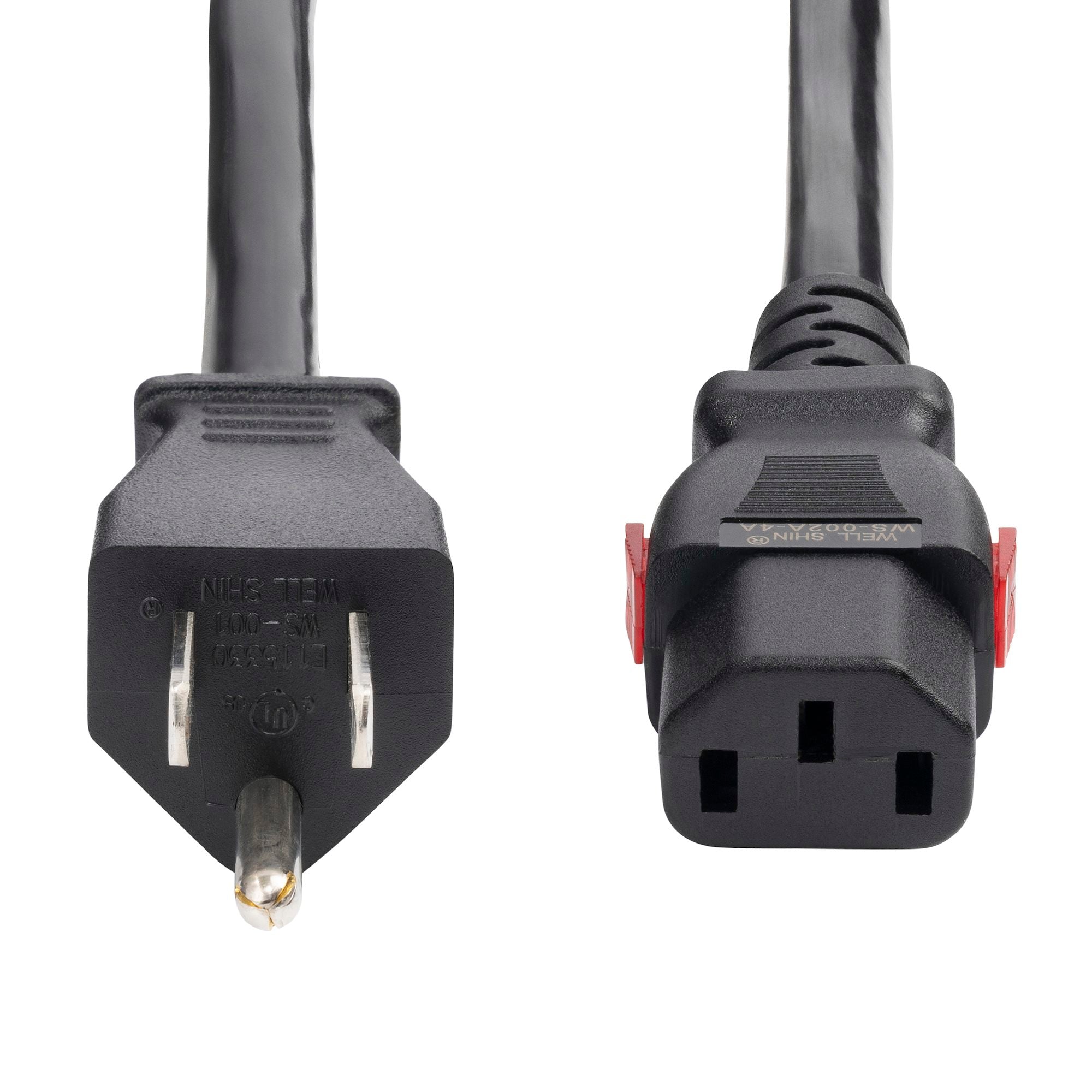 Startech 27LC-4B00-POWER-CORD 12ft (3.6m) Heavy Duty Power Cord, NEMA 5-15P to Locking IEC 60320 C13 AC Power Cable, 15A 125V, 14AWG, Replacement Computer Power Cord, PC Power Supply Cable - UL Listed Components