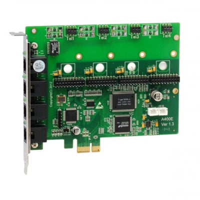 OpenVox A400E 4 Port Analog PCI-E Base Card, No Modules
