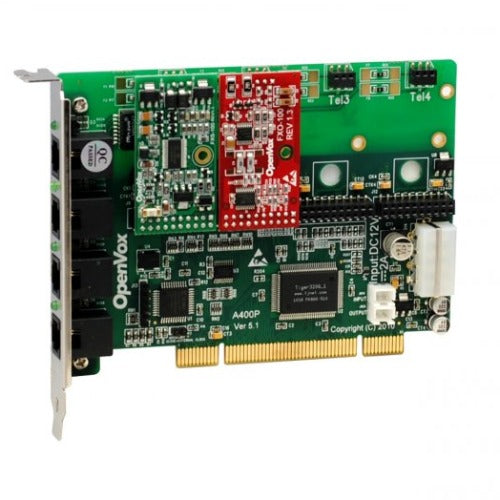 OpenVox A400P11 4 Port Analog PCI card + 1 FXS + 1 FXO