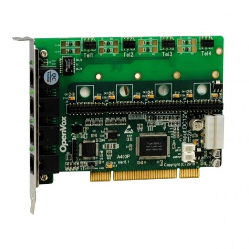 OpenVox A400P 4 Port Analog PCI Base card, No Modules