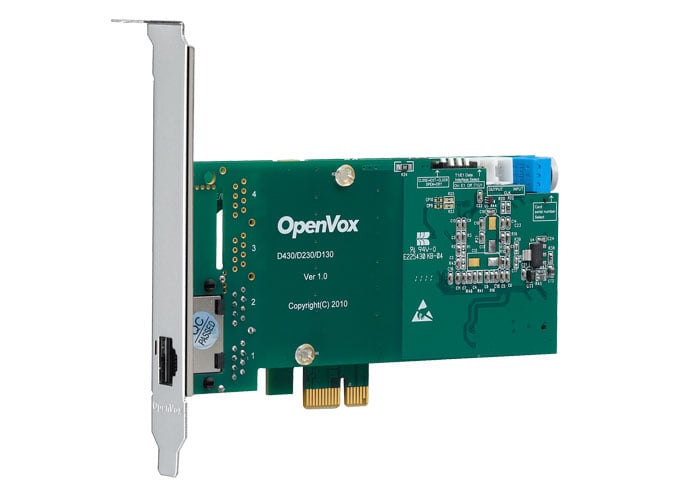 OpenVox D130E Single Span T1 E1 J1 PRI PCI-E Card Low Profile Adv
