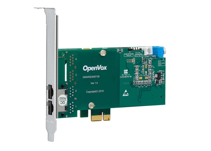 OpenVox D230E Dual Span T1 E1 J1 PRI PCI-E Card Low Profile Adv