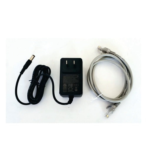 12V Power Adapter and RJ45 Ethernet Cord