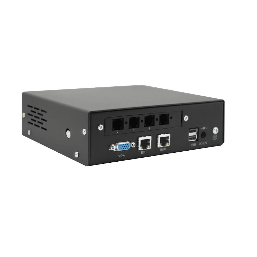 OpenVox MC100-A04EG2 MiniUCS 2Core Atom 2GB 16GB Asterisk VoIP PBX 0 FXS 4 FXO