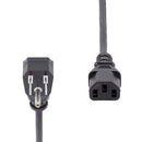 Startech PXTF10115 15ft (4.5m) Computer Power Cord, Flat NEMA 5-15P to C13, 10A 125V, 18AWG, Black Replacement AC Power Cord, Printer Power Cord, PC Power Supply Cable, Monitor Power Cable - UL Listed