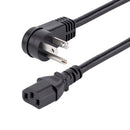 Startech PXTR10110 10ft (3m) Computer Power Cord, Right Angle NEMA 5-15P to C13, 10A 125V, 18AWG, Black Replacement AC Power Cord, Printer Power Cord, PC Power Supply Cable, Monitor Power Cable - UL Listed
