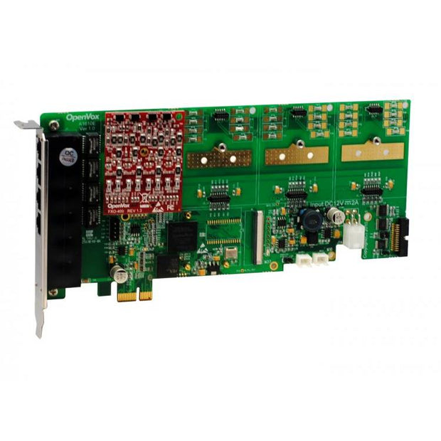OpenVox A1610E01 16 Port Analog PCI-E Card 0 FXS400  1 FXO400