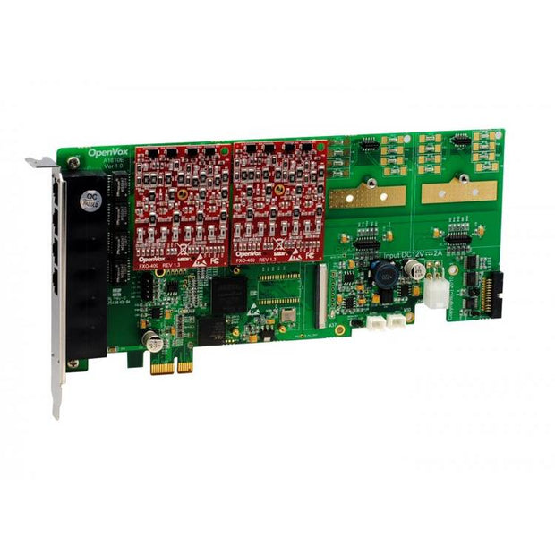 OpenVox A1610E02 16 Port Analog PCI-E Card 0 FXS400  2 FXO400