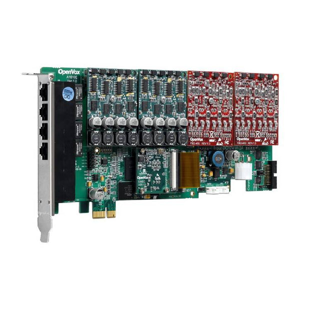 OpenVox AE1610E22 16 Port Analog PCI-E Card 2 FXS400  2 FXO400  w EC2032