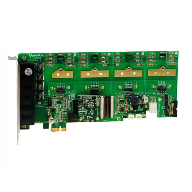OpenVox AE1610E 16 Port Analog PCI-E Card w EC2032