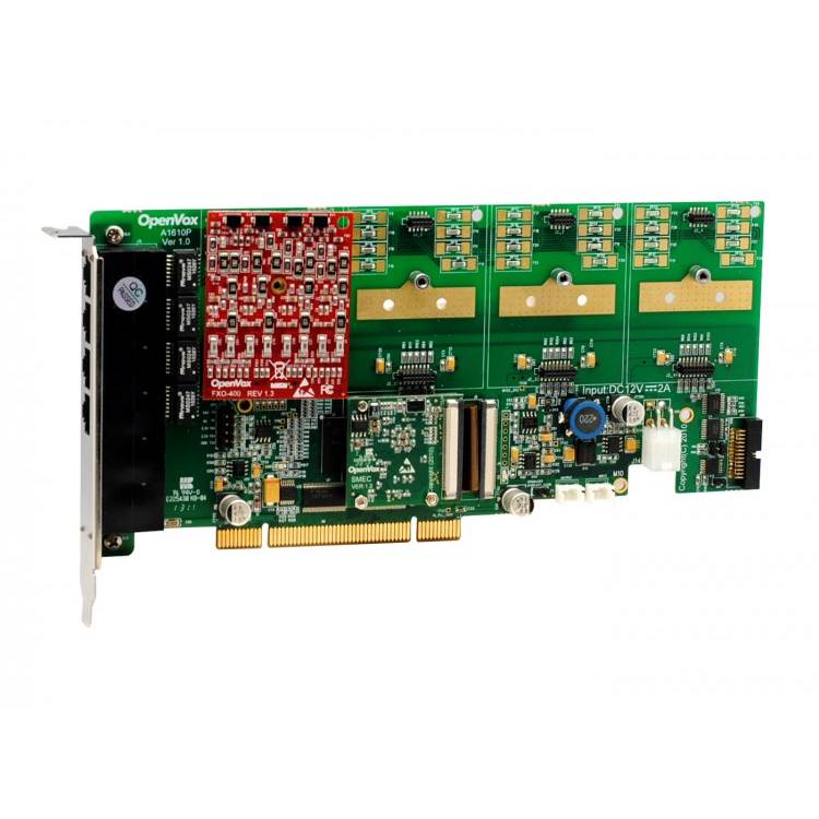 OpenVox AE1610P01 16 Port Analog PCI Card 0 FXS400 1 FXO400 w EC2032