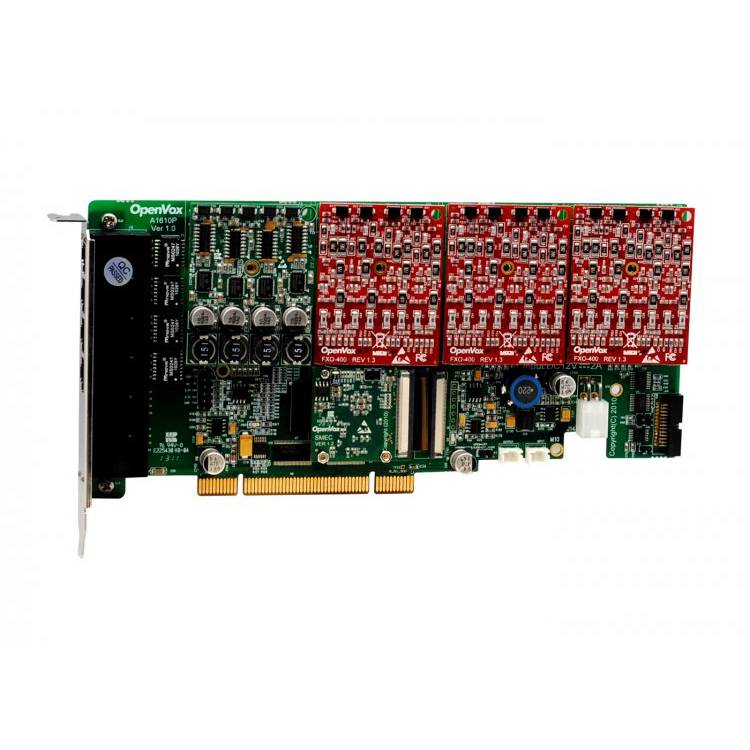 OpenVox AE1610P13 16 Port Analog PCI Card 1 FXS400 3 FXO400 w EC2032