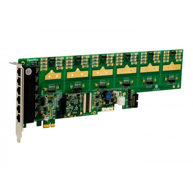 OpenVox AE2410E 24 Port Analog PCI-E Card 0 FXS400 0 FXO400 w EC2032