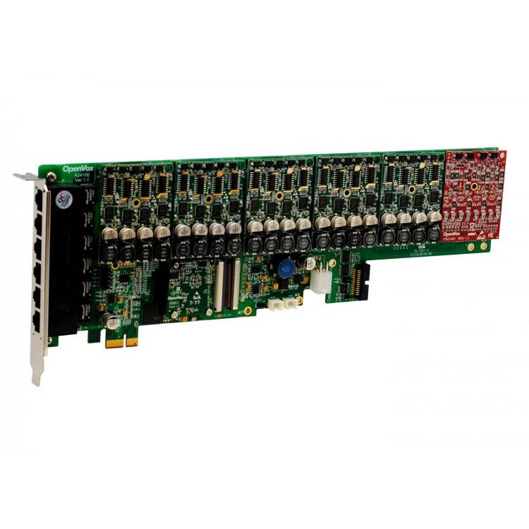 OpenVox AE2410E51 24 Port Analog PCI-E Card 5 FXS400 1 FXO400 w EC2032