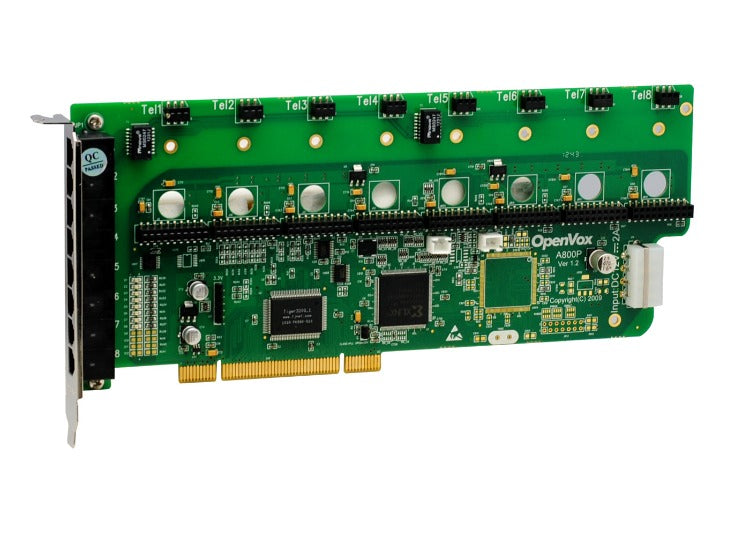 OpenVox A800P 8 Port Analog PCI Base Card, No Modules