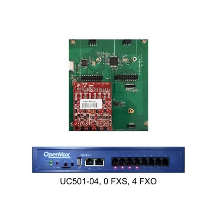 UC501-04 FreePBX Mini UC  IP PBX 800 Ext 300 Calls 0 FXS 4 FXO